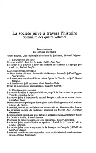 LA SOCIETE JUIVE A TRAVERS L'HISTOIRE